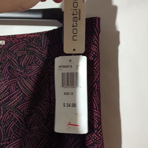 NWT Notations Multicolored Godet Skirt - Size 1X 0172 - Picture 6 of 8